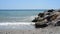 Waves washed ashore on beach