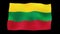 Waving 3d flag of Lithuania black background