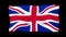 Waving 3d The National Flag of national flag of the United Kingdom Made from small particles