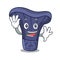 Waving actarius indigo mushroom character cartoon