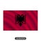 Waving Albania flag on a white background. Vector illustration