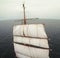 Waving from aloft on a tallship or sailboat
