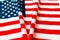 Waving american flag and shape inscription v. USA election concept