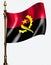 Waving Angola Flag. Flag Isolated On A White Background