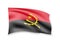 Waving Angola flag on white. Flag in the wind