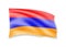 Waving Armenia Flag on white. American Flag in the Wind.