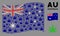Waving Australia Flag Collage of Cannabis Icons