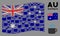 Waving Australia Flag Collage of Coffee Cup Icons