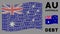 Waving Australia Flag Collage of Debt Text Items