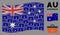 Waving Australia Flag Collage of First Aid Toolbox Icons