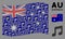 Waving Australia Flag Collage of Music Icons