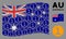 Waving Australia Flag Collage of One Coin Items