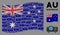 Waving Australia Flag Collage of Projector Icons