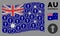 Waving Australia Flag Collage of Rounded Arrow Icons