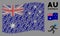 Waving Australia Flag Collage of Running Gentleman Items