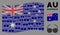 Waving Australia Flag Collage of Spectacles Icons