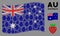 Waving Australia Flag Collage of Strawberry Icons