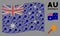 Waving Australia Flag Collage of Wand Magic Tool Items