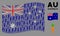 Waving Australia Flag Composition of Carrot Icons
