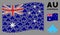 Waving Australia Flag Composition of Component Items