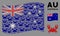 Waving Australia Flag Composition of Crab Icons