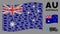 Waving Australia Flag Composition of Fast Delivery Car Items