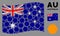 Waving Australia Flag Composition of Filled Hexagon Items