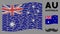 Waving Australia Flag Composition of Gentleman Moustache Icons