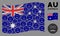 Waving Australia Flag Composition of Pension Smiley Items