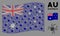 Waving Australia Flag Composition of Spider Items
