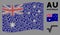 Waving Australia Flag Composition of Sqrt Icons