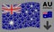 Waving Australia Flag Mosaic of Arrow Down Icons