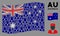 Waving Australia Flag Mosaic of Doctor Icons