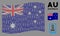 Waving Australia Flag Mosaic of Dollar Cheque Items