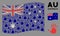 Waving Australia Flag Mosaic of Hand Print Items