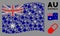 Waving Australia Flag Mosaic of Medication Granule Items