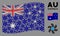 Waving Australia Flag Mosaic of Rotor Icons