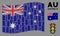 Waving Australia Flag Mosaic of Traffic Lights On Icons