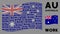 Waving Australia Flag Mosaic of Work Texts