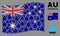 Waving Australia Flag Mosaic of Yacht Icons