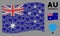 Waving Australia Flag Pattern of Aerostat Icons