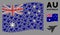 Waving Australia Flag Pattern of Airplane Intercepter Items