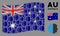 Waving Australia Flag Pattern of Android Robotics Icons