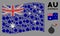 Waving Australia Flag Pattern of Bomb Icons