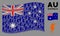 Waving Australia Flag Pattern of Electric Strike Icons