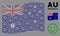 Waving Australia Flag Pattern of Glad Smiley Items