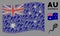 Waving Australia Flag Pattern of Happy Spermatozoon Icons