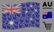 Waving Australia Flag Pattern of Shopping Cart Icons