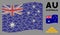 Waving Australia Flag Pattern of Treasure Bricks Items