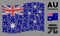 Waving Australia Flag Pattern of Yuan Renminbi Icons